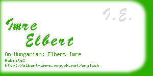 imre elbert business card